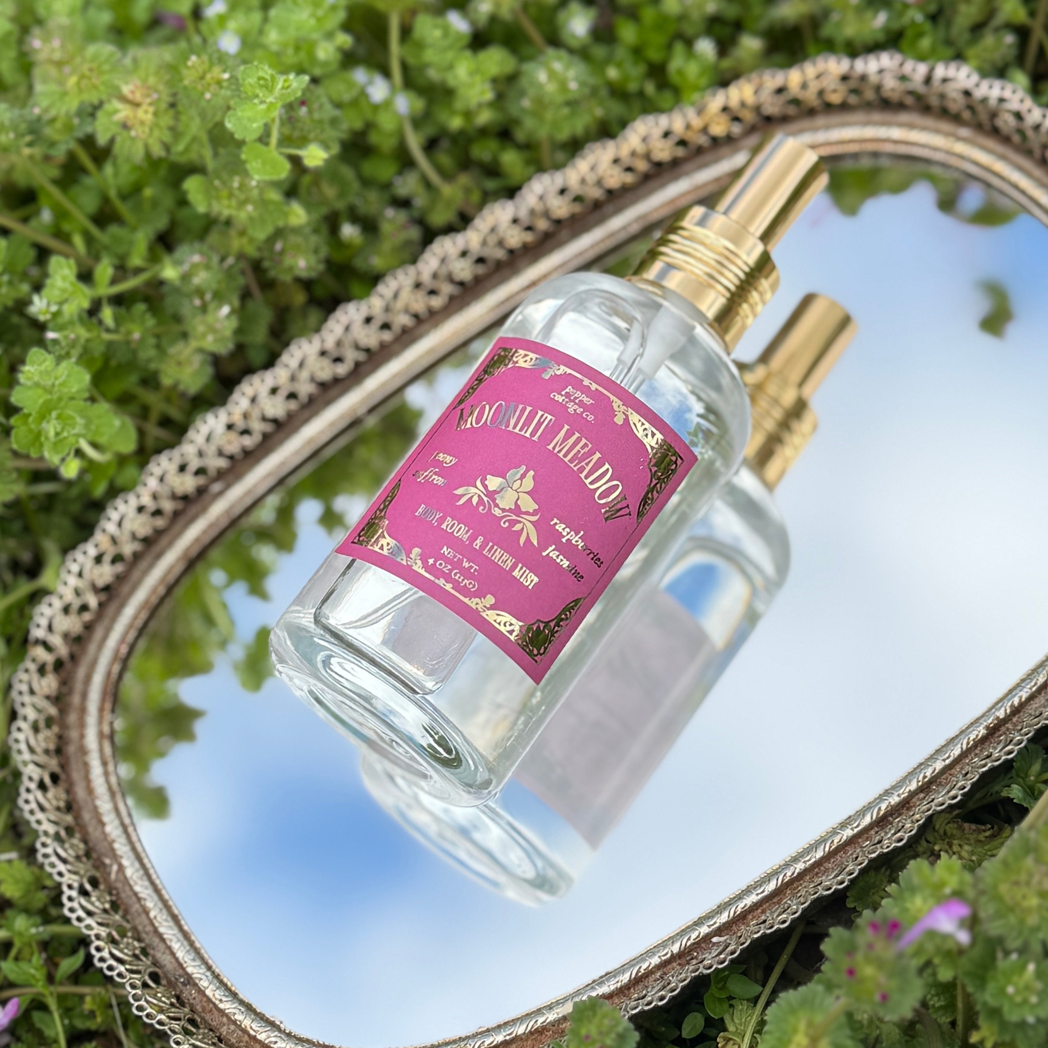 Moonlit Meadow 4 oz Body & Home Mist | Peony, Saffron, Raspberries, Jasmine | Daydream Collection Spring Body Mist