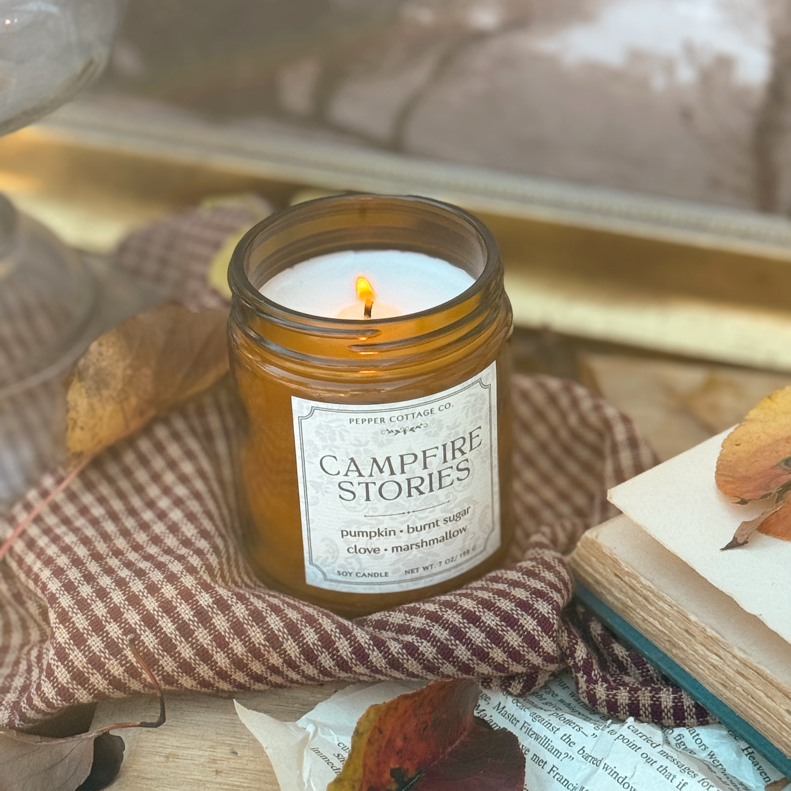 Campfire Stories - Pumpkin, Burnt Sugar, Clove, Marshmallow 7 oz Soy Fall Candle