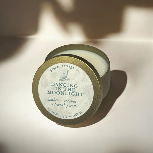 Dancing in the Moonlight 5.5 oz Tin - Amber, Coconut, & Redwood Forest