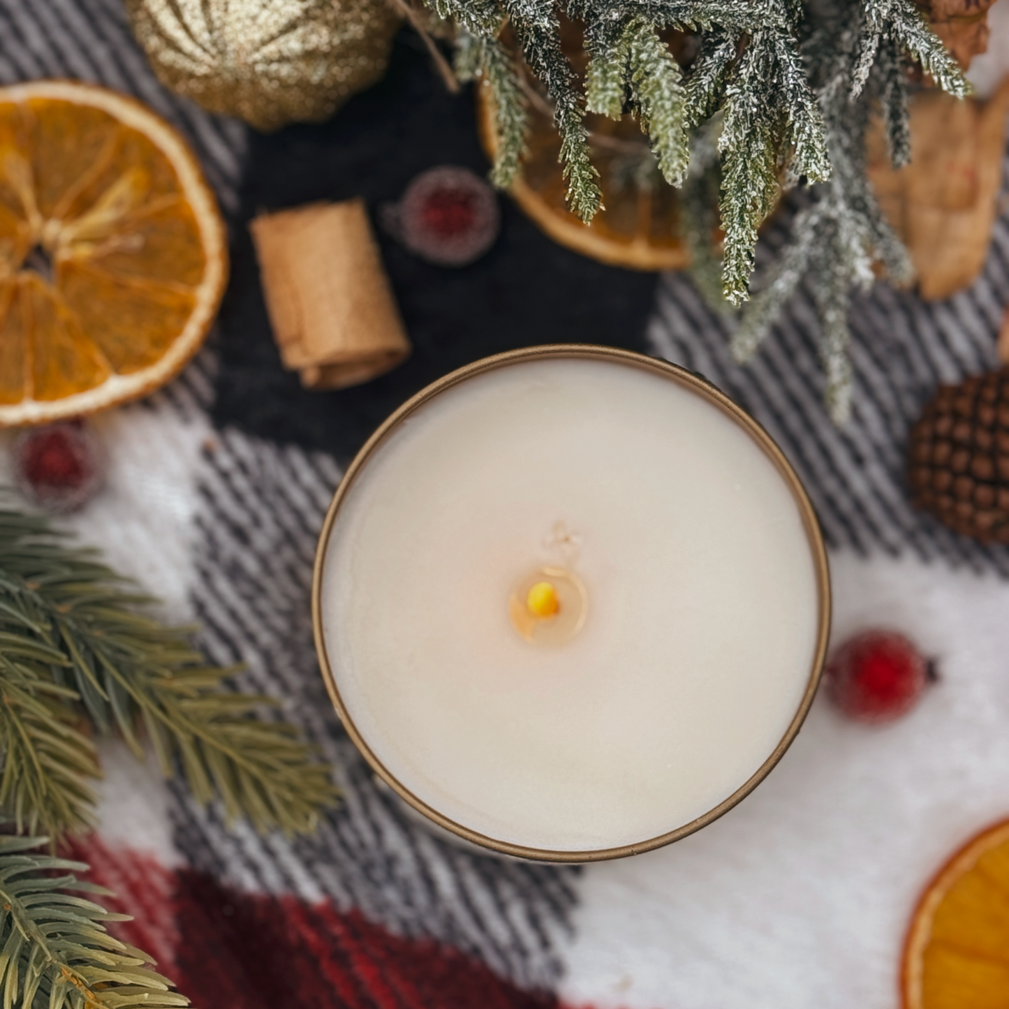 Good Cheer 5.5 oz Soy Candle | Currants, Bergamot, Absinthe, Vanilla | Non-toxic Sparkling Cocktail Holiday Candle Tin