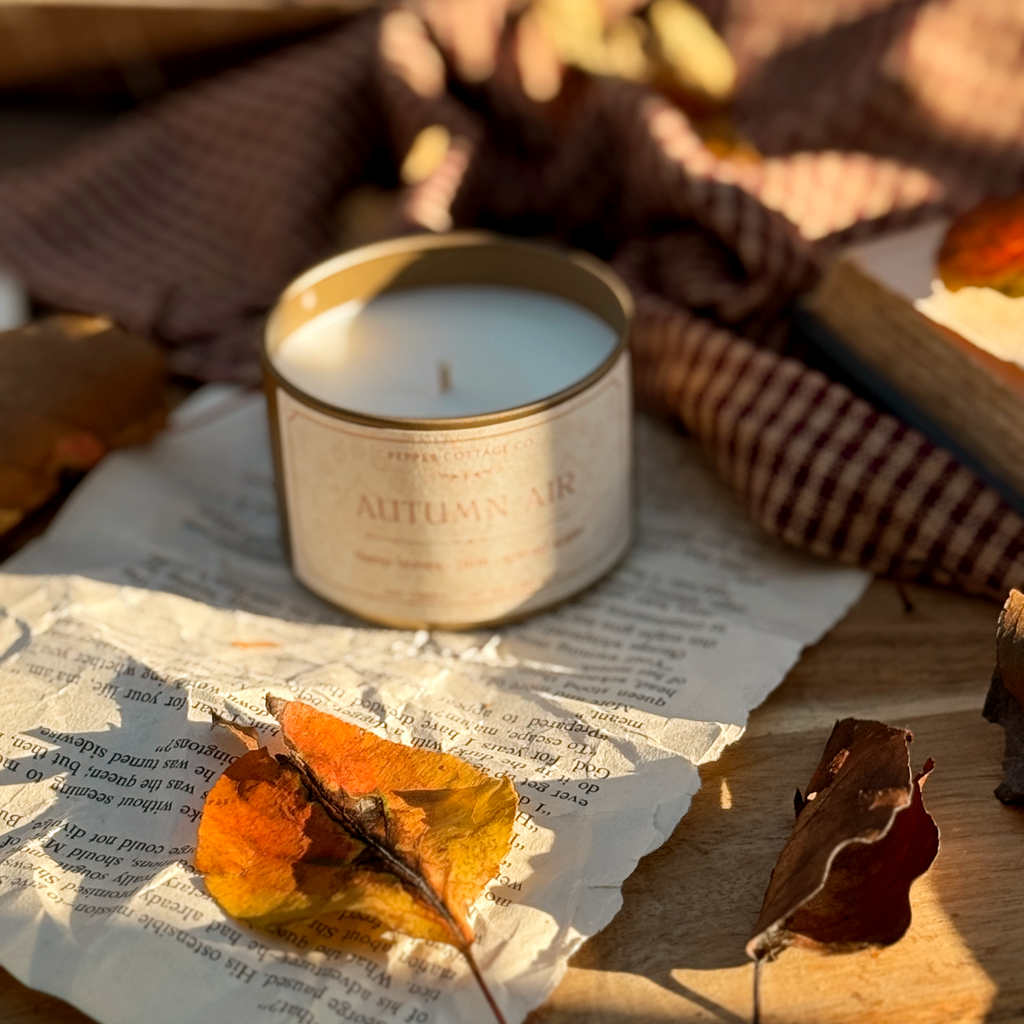 Autumn Air - Wet Leaves, Spiced Apple, Pine, Cedar 3 oz Soy Fall Candle