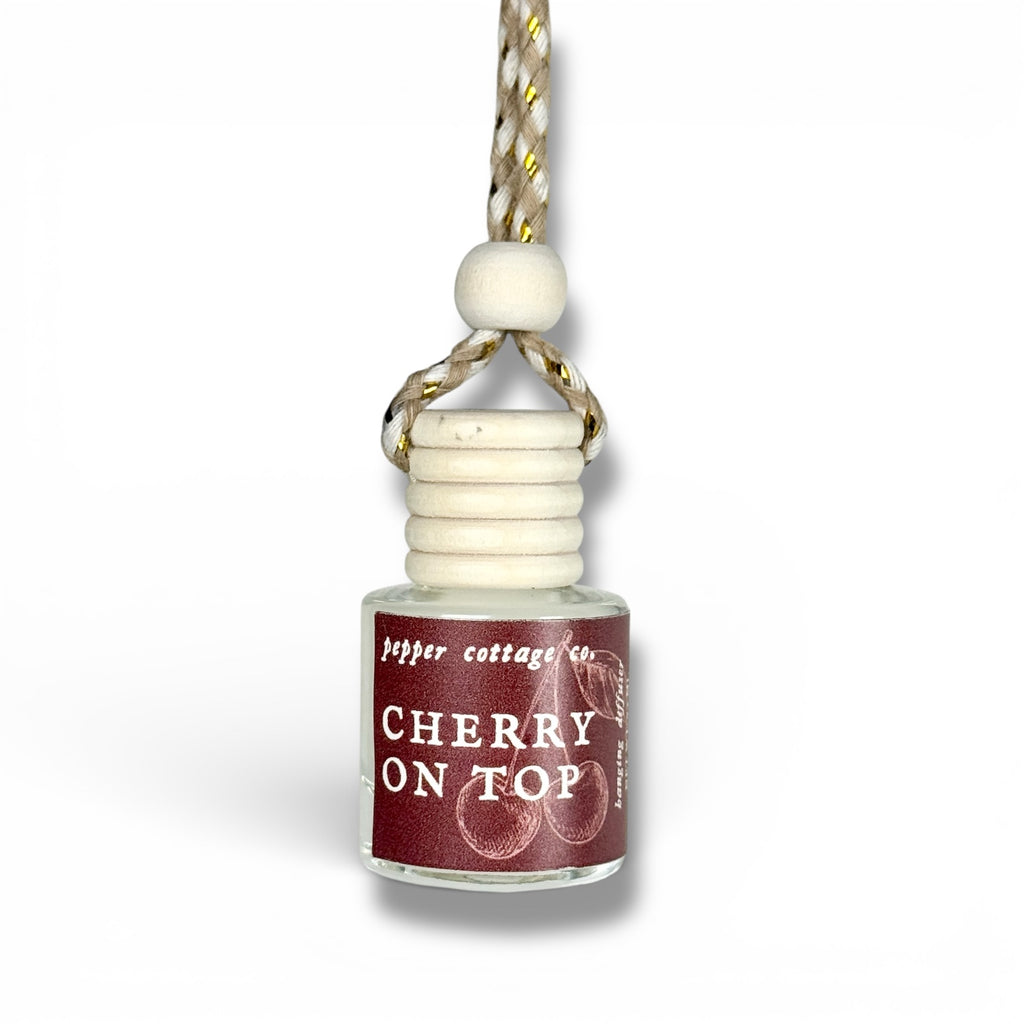 7.5 ml Cherry on Top Hanging Diffuser | Cherry, Apricot, Saffron, Smoke | Clean Citrusy Scent Car Diffuser