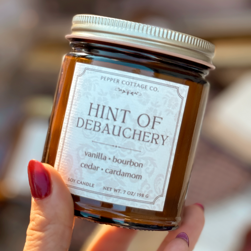 Hint of Debauchery- Vanilla,Bourbon, Cedar, Leather, Vanilla 7 oz Soy Fall Candle