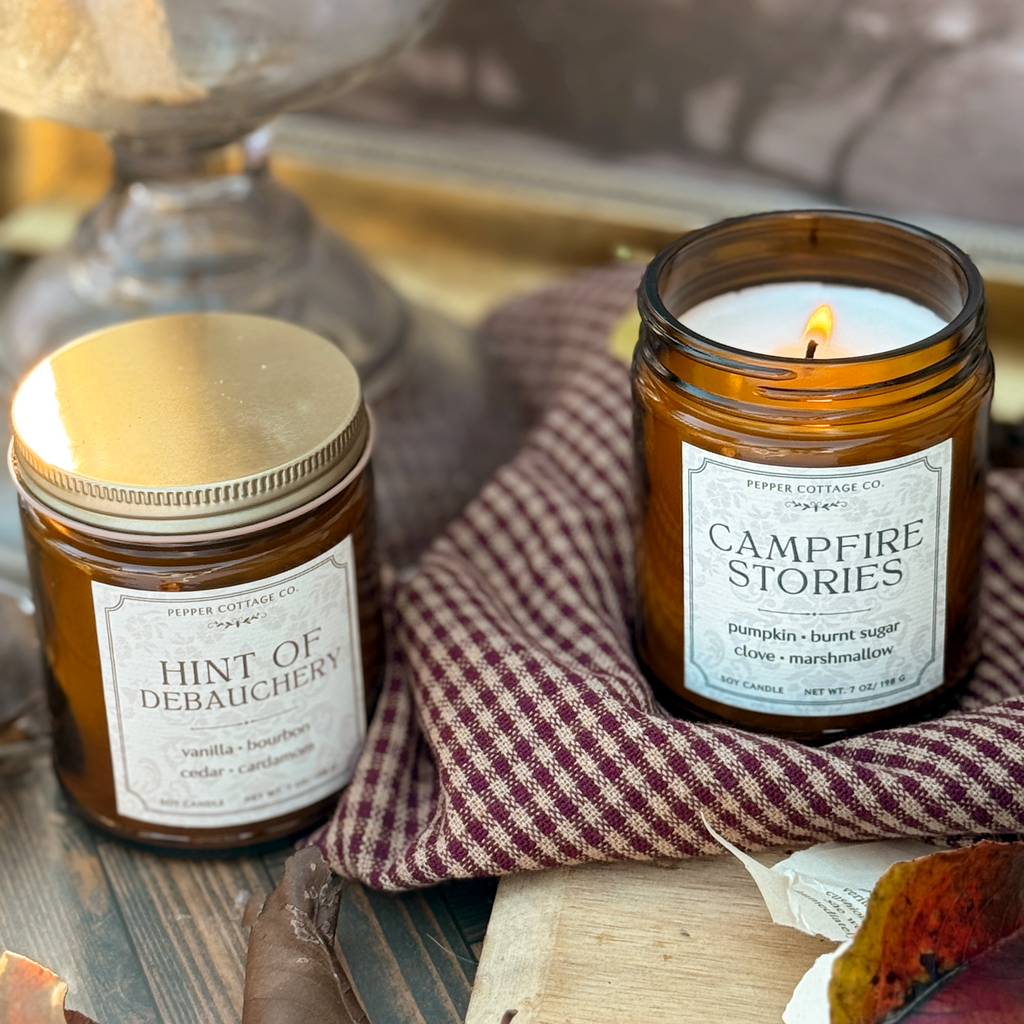 Hint of Debauchery- Vanilla,Bourbon, Cedar, Leather, Vanilla 7 oz Soy Fall Candle