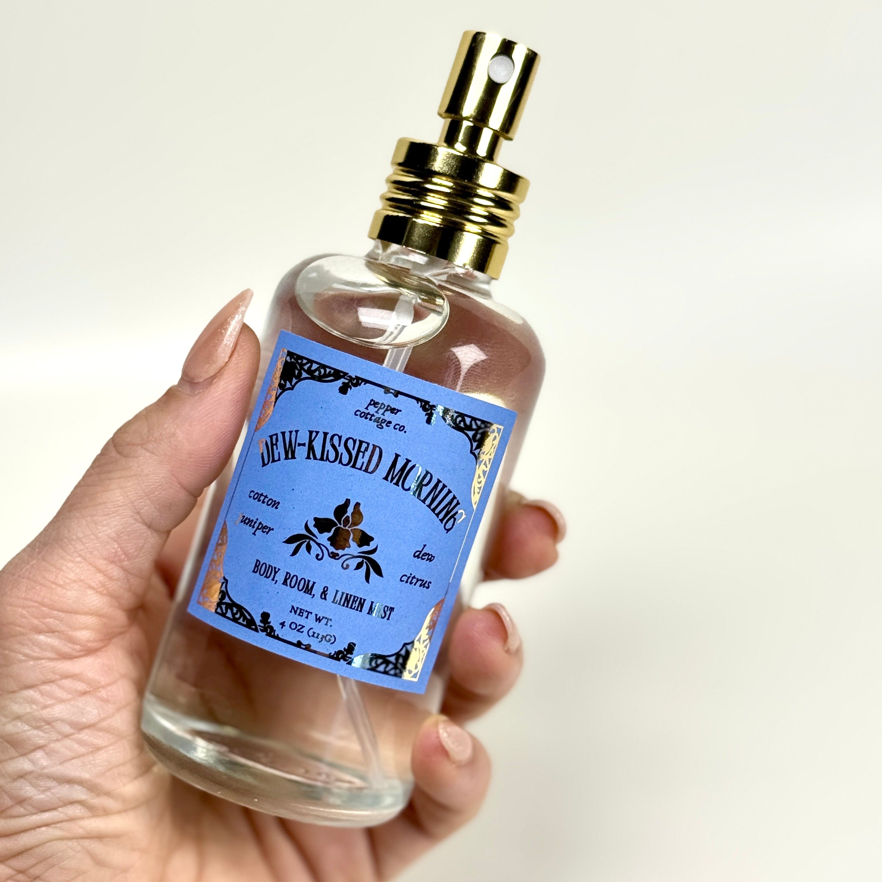 Dew-Kissed Morning 4 oz Body & Home Mist | Cotton, Juniper, Dew, Citrus | Daydream Collection Spring Morning Dew Room Spray