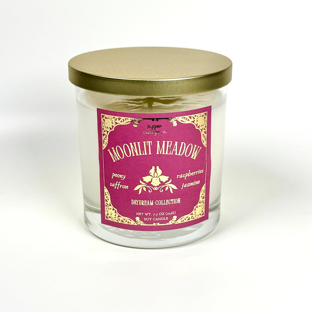 Moonlit Meadow 7.5 oz Soy Spring Candle | Peony, Saffron, Saffron, Jasmine | Daydream Collection Spring Floral Candle