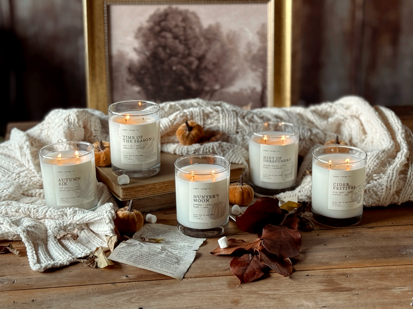 Hunter's Moon - Pumpkin, Embers, Maple, Cedar | 10 oz Coconut Olive Oil Wax Fall Scented Candle