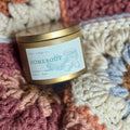 Homebody 5.5 oz Soy Candle Tin | Cashmere, Vanilla, Amber, Musk | Cozy Vanilla Scented Candle