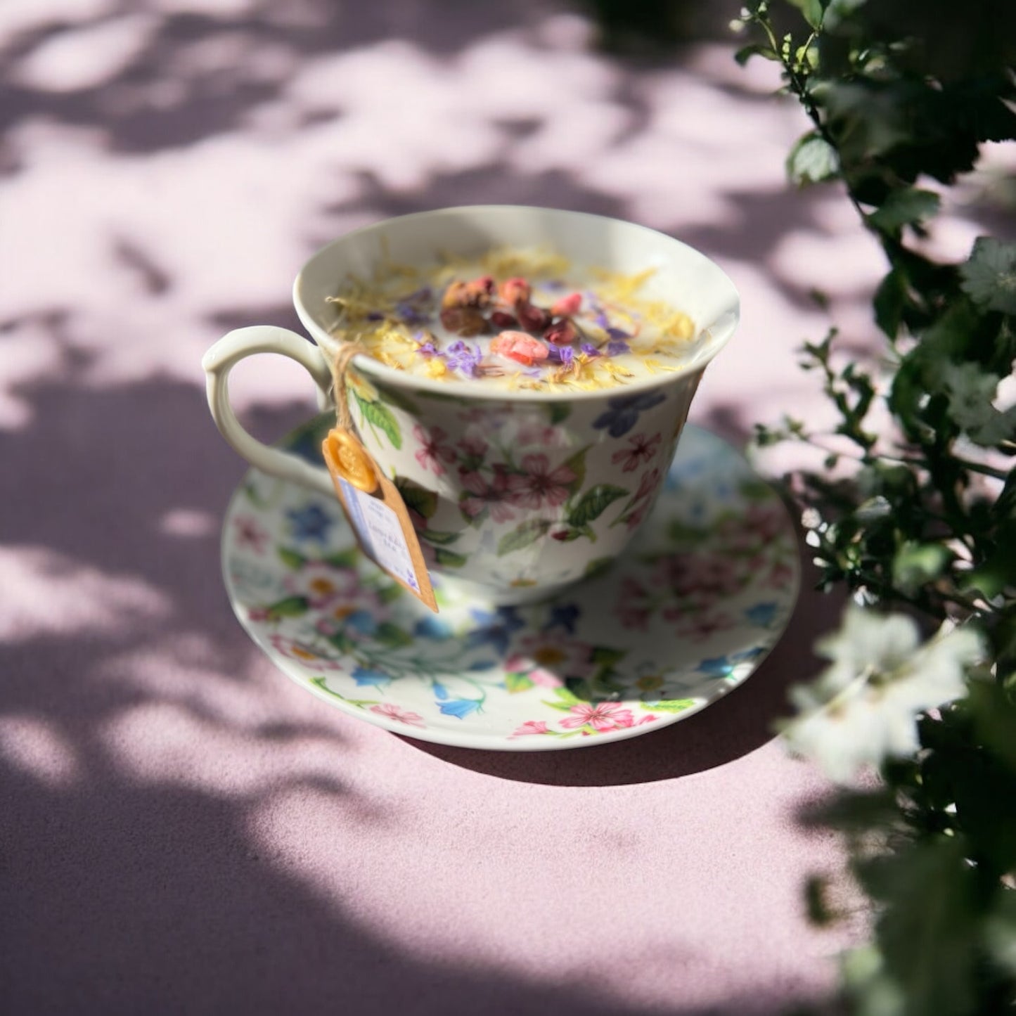 (6 oz)  Wickless Tea Cup Candle - Lavender