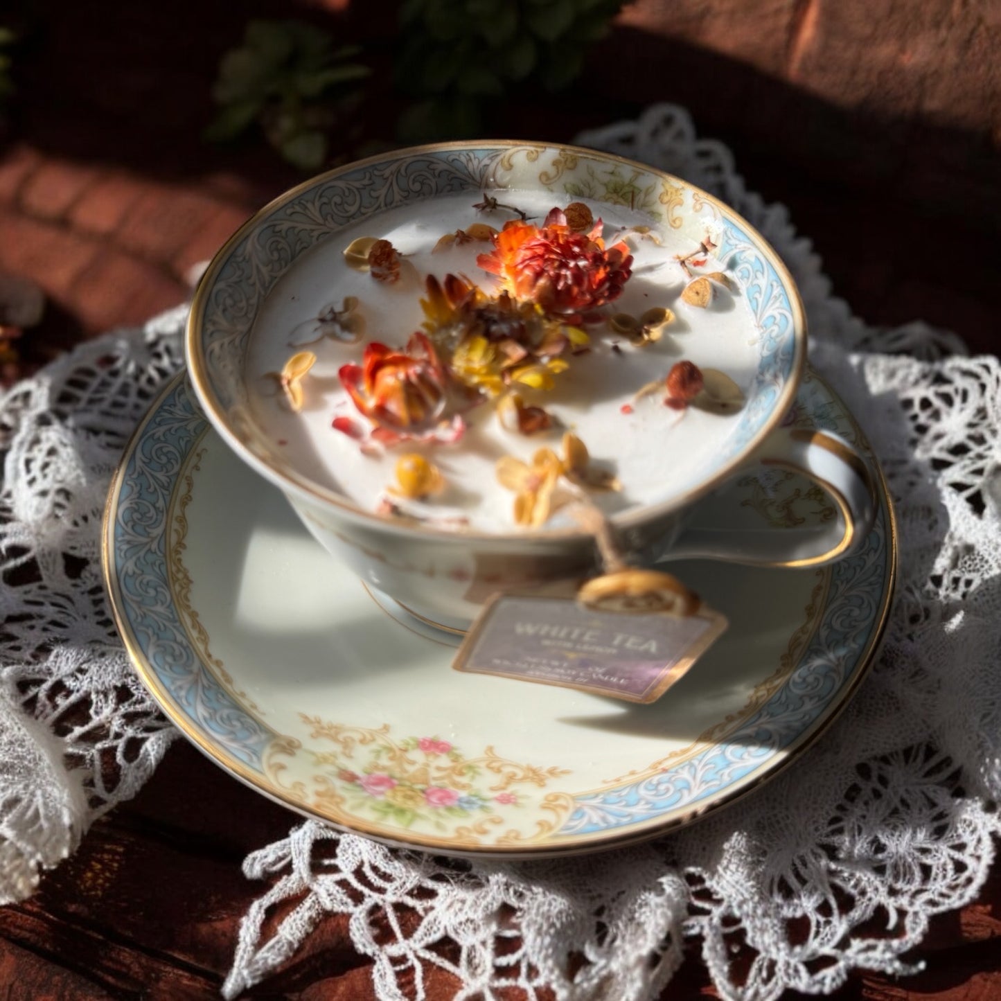 (5 oz) Vintage Japanese Wickless Tea Cup Candle - White Tea